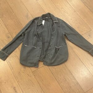 Zara Charcoal Studded Women's Blazer